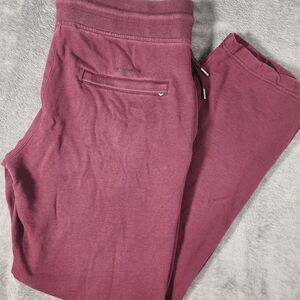 Armani Jeans Mens XL Burgundy Cotton Straight Leg Athletic Drawstring Sweatpants